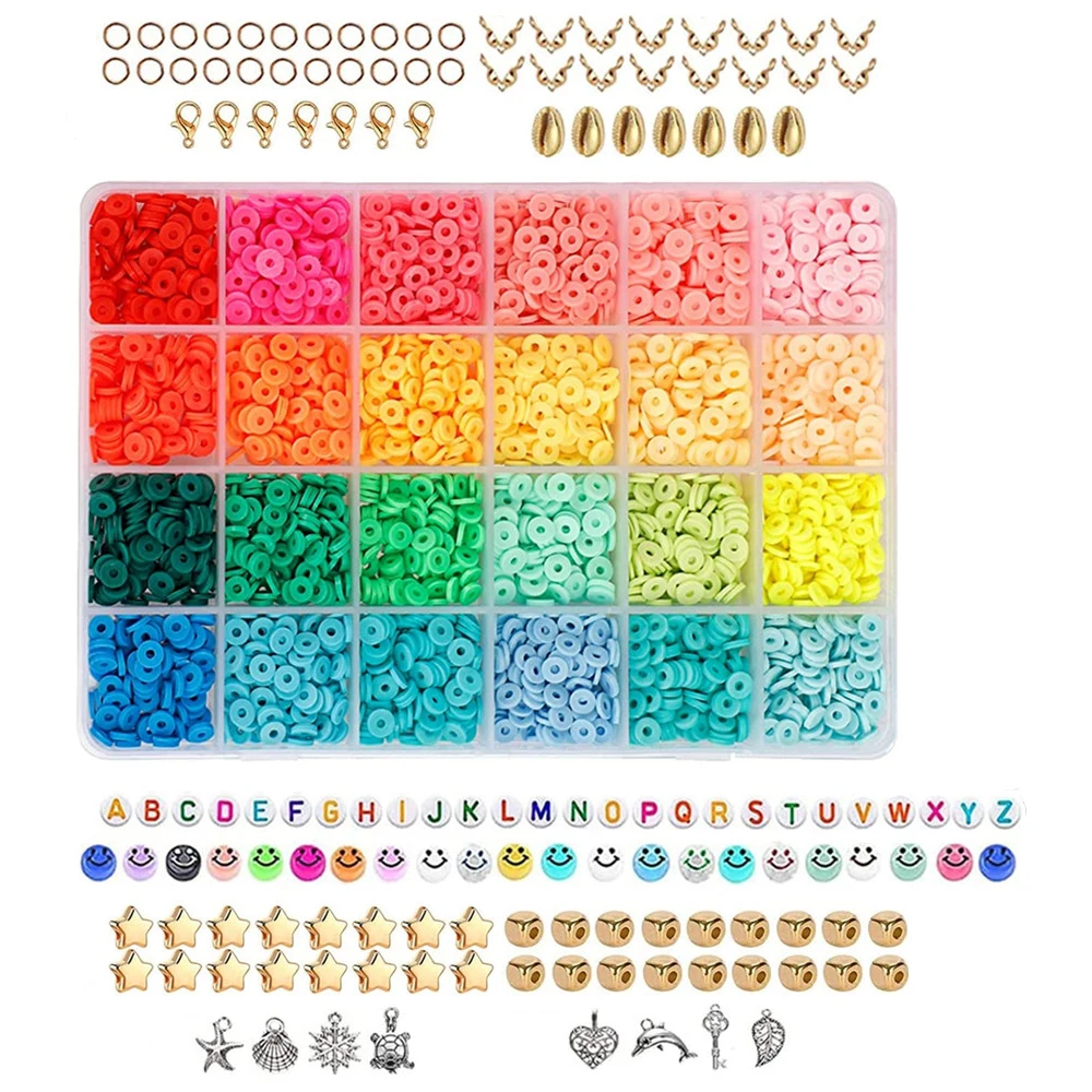 Bracelet Necklace Beads Charm kit ceramic, clay & porcelain beads bracelet DIY Jewelry Marking Kit clay bead set