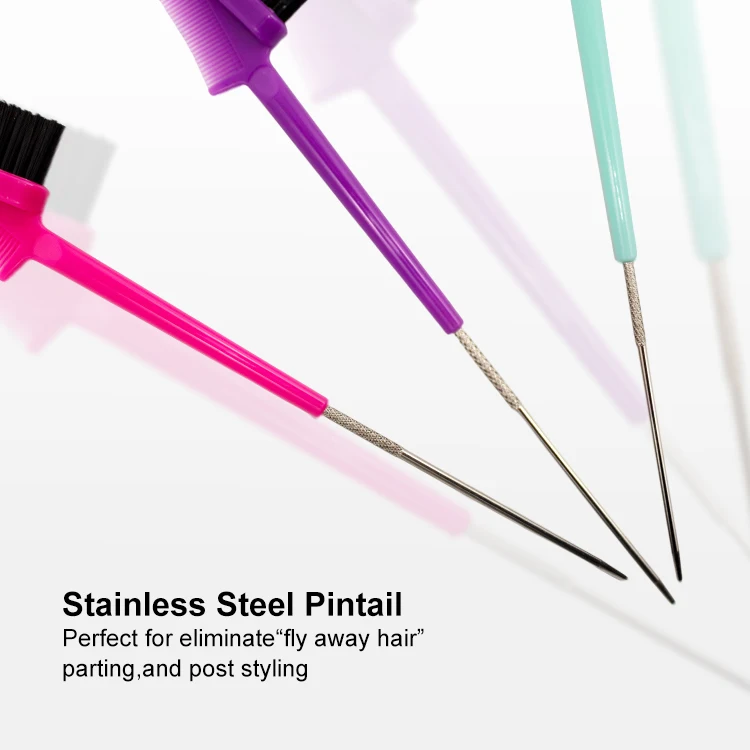 Gloway Hot Sale Cheap Hair Styling Tools Custom Hair Brush Women Pink Edge Control Brush With logo