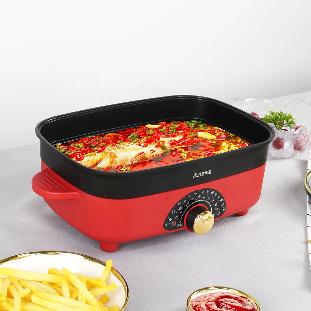 Home Frying Pan Hot Pot Steamer Grilling Multipurpose Cooking Electric Pot