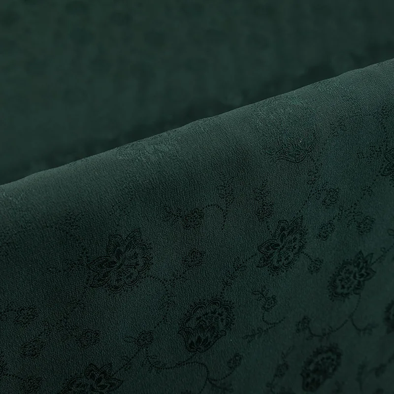 top grade 27MM 6A silk dark green soie seda natural tela raw crepe 100% mulberry Silk satin Fabric