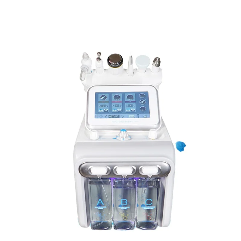 
6 in 1 Korean Hydrogen Oxygen Small Bubble Microdermabrasion Replenishing Water and Oxygen Injection Facial Beauty Equipment 