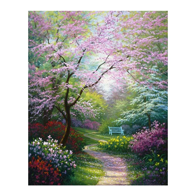 DIY Paint by Number Kit On Canvas for Beginners, New Painters,Canvas Oil Painting Kit for Adults Forest Park