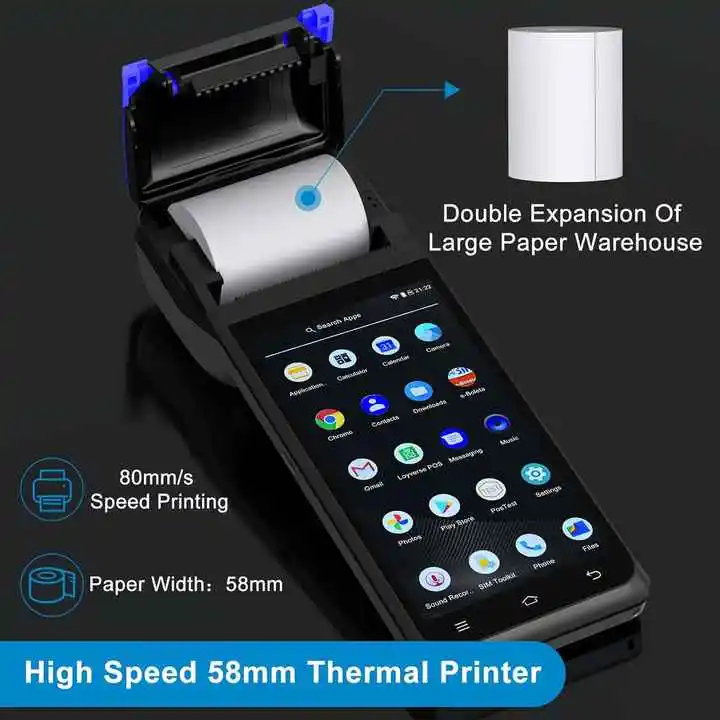 HANBU 5.5 Inch Android 12 Pos Terminal With 58mm Thermal Printer GMS Handheld POS System