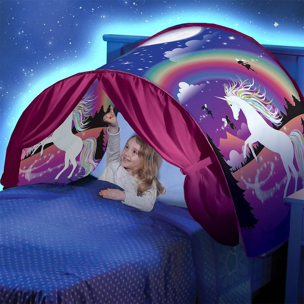 Dreamy space snow world unicorn boys and girls magical toy deluxe castle kids play house bed tent