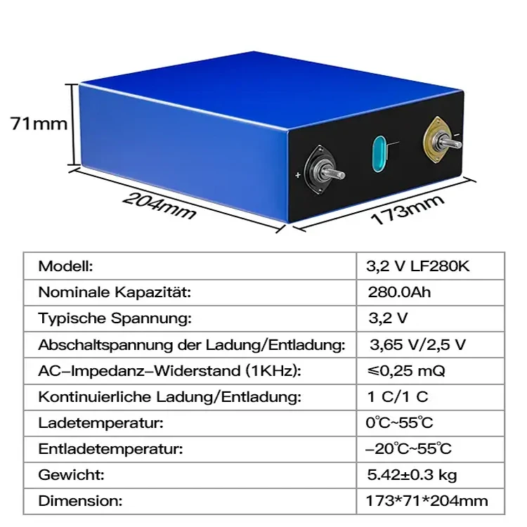 Qishou Technology Brand New Grade A Prismatic Lifepo4 Lf280 Lf280K 3.2V 280Ah Lifepo4 Battery Cells For Solar Power System