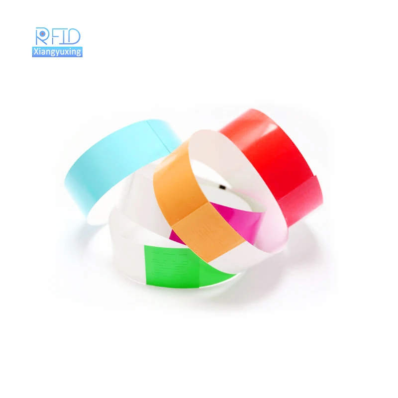 Custom cheap colored printed tyvek wrist band wristband event party tyvek paper wristbands bracelet