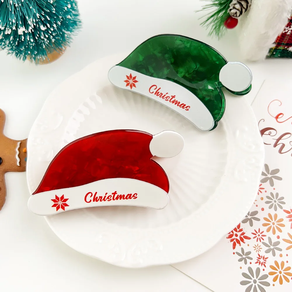 Children Christmas Santa Claus Hair Claw Clip Girl Cartoon Elk Snowflake Fancy Hairpins Festival Hair Accessories New Year Gifts