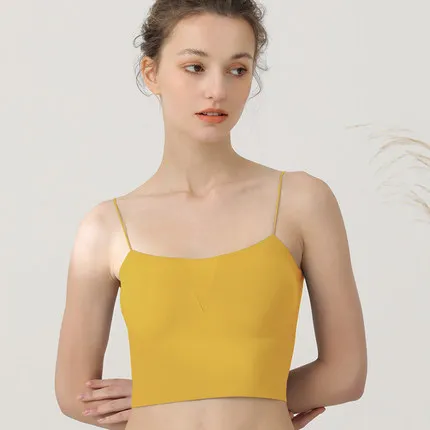 New design without steel ring comfortable camisole with chest pad ultra-thin short vest tube top tank top