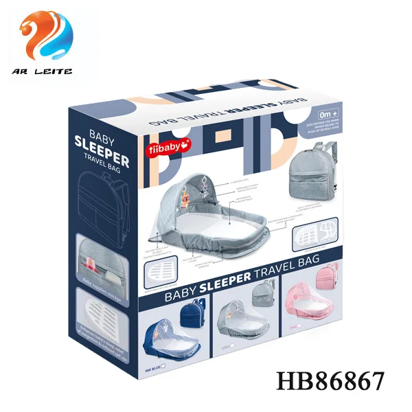 Wholesale High Quality Infant Bassinet Foldable Baby Mini Bed With Mosquito Net New Born Portable Bed with Hanging Rattles