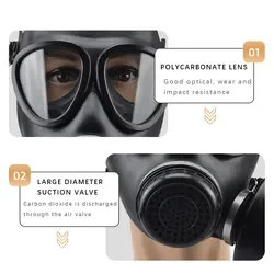 Wholesale Tactical Black Masque A Gaz Gas Mask With Filter Respirator Silicone Full Face Half Chemical Toxic Gas Mask