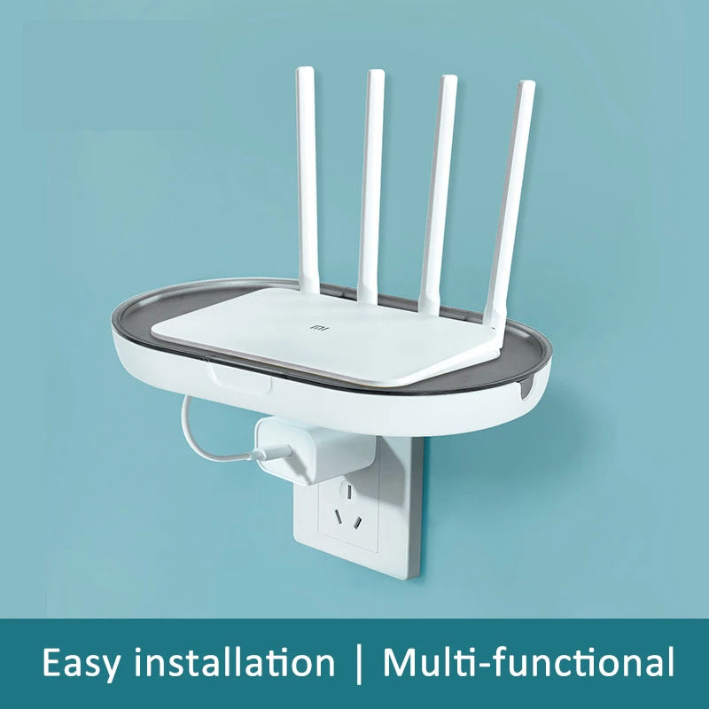 Wall Mounted Socket Storage Holder Wifi Router Shelf Router Stand Plastic Shelfclothtv Accessories Home Storage Holders & Racks