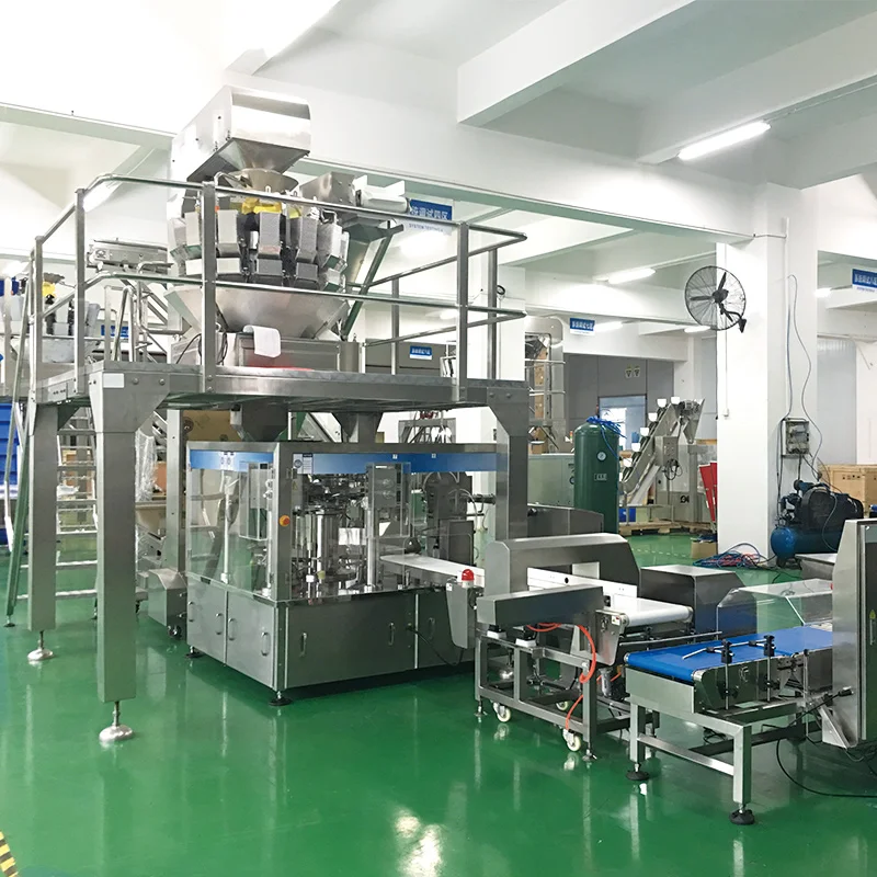 Automatic high speed multihead weigher Vacuum Rotary Bag Packing Machine For Snacks Food Packaging
