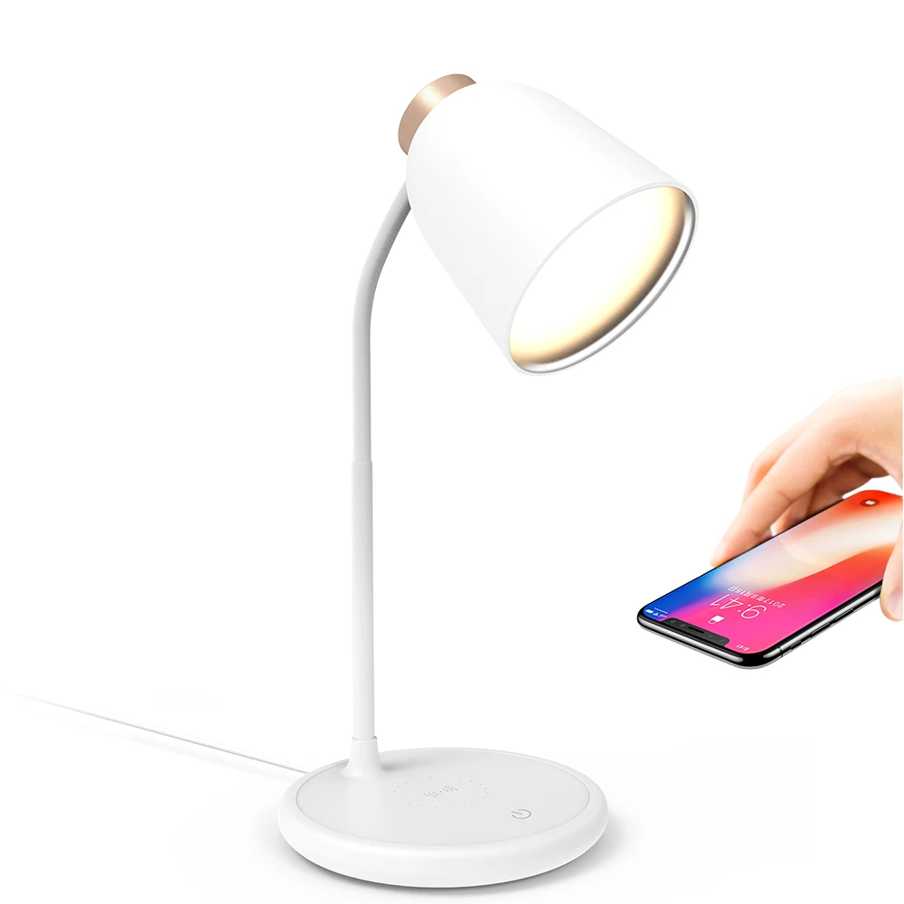 Mesun LED Wireless Charging Flexible Goose Neck Eye Protection Dimmable Desk Lamp for Kids home application