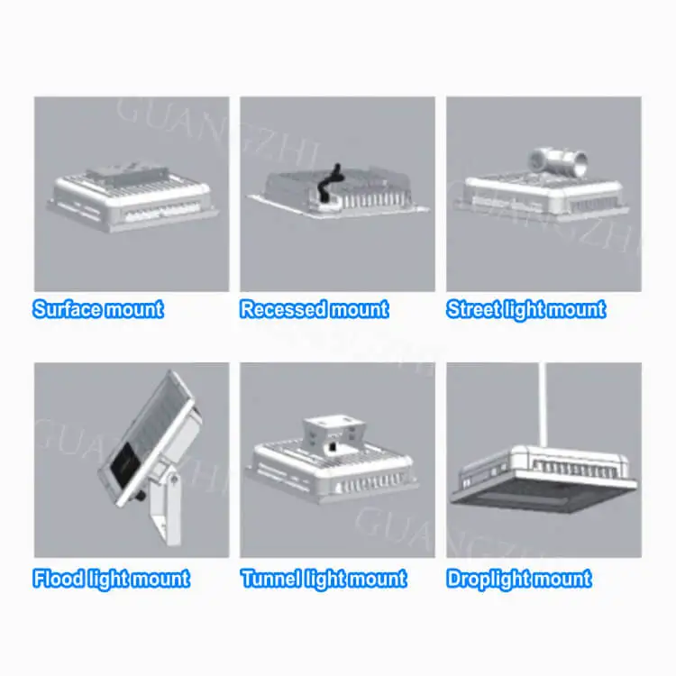 Ceiling Mounted High Bright LED Square Recessed Mounting Explosion-proof 100W 150W 150lm/W Gas Station Canopy Light