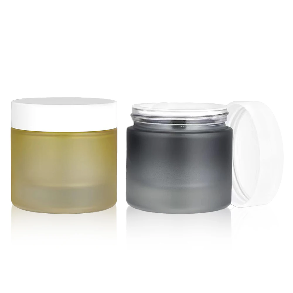 Empty Luxury Frosted black Gold Cap 5G 10G 15 Ml 20Ml 1Oz 50G 2Oz 100Ml 150G Butter Packaging Container Cream Glass Cosmetic Jar