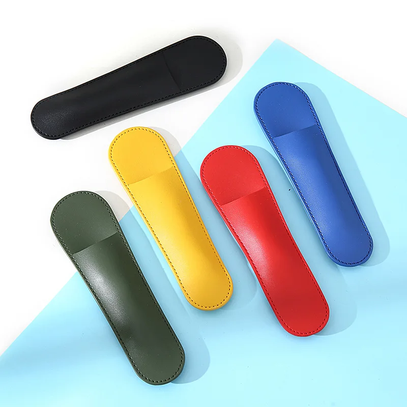 Custom single pen case microfiber pencil case  PU leather pen case
