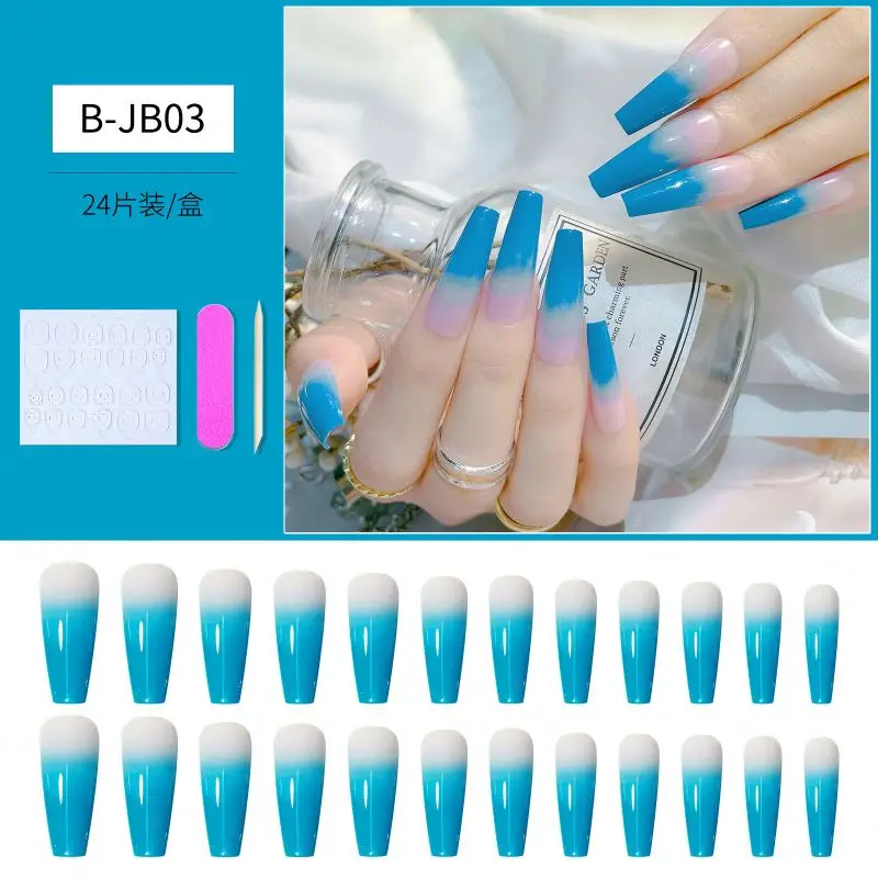 Wholesale tip nail Multicolor Reusable ABS Acrylic Hand Made long Plain Red Extendo Press On Nails