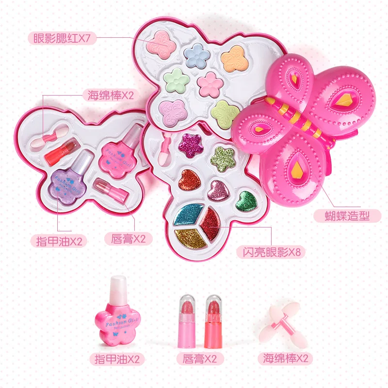Прямая поставка, детские игрушки, домик для девочек с бабочками, стол для макияжа, набор для макияжа принцессы, игрушки для девочек 3-6 лет