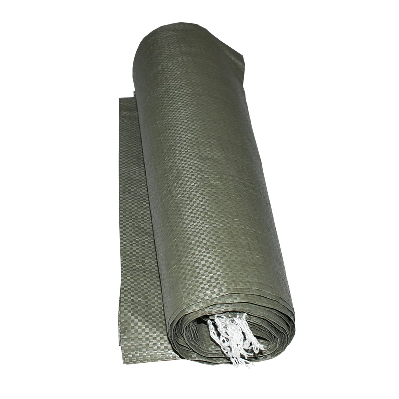 Green polypropylene woven sacks for packing garden garbage