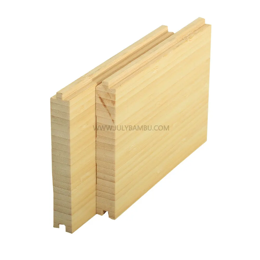 14mm 15mm Natural Bamboo Flooring / Laminated  Indoor Bamboo Parquet With Toung & Groove