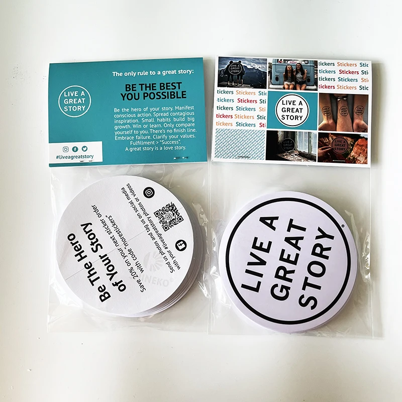 UV Resistant Company Brand Logo Custom Sticker Pack With Custom Packages Vinyl Sticker Packs With Header Cards