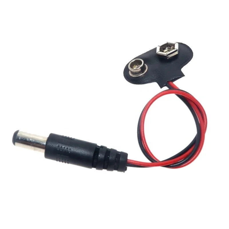 Hot sales 9V Battery Power Cable Plug Clip Barrel Jack Connector for Mega 2560 DIY T Type