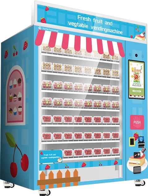 Automatic 32 inch capacitive touch screen Self-Touch Machine Salad Vending Fresh Food Vending Machine