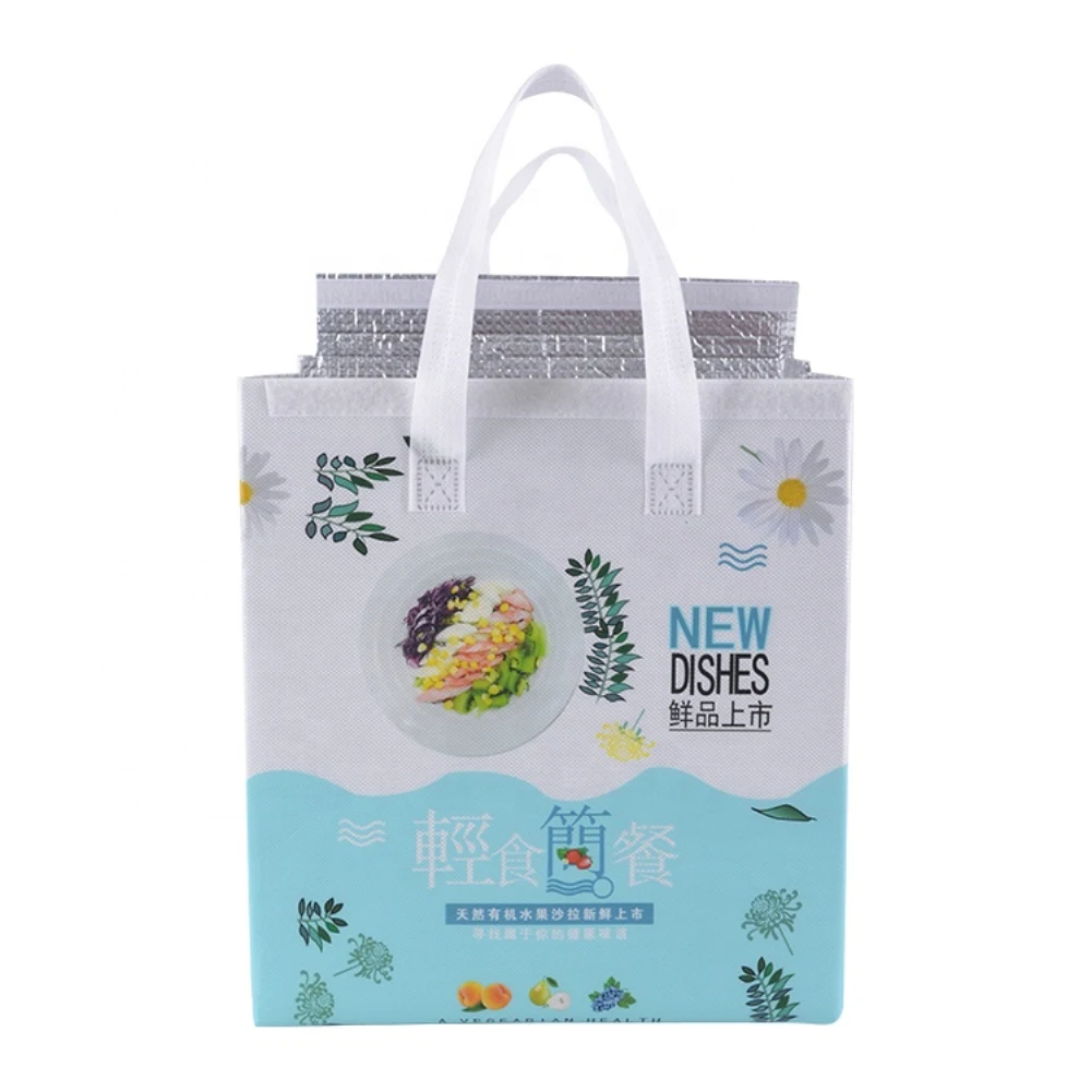Factory wholesale eco friendly non-woven thermal food delivery cooler tote bag