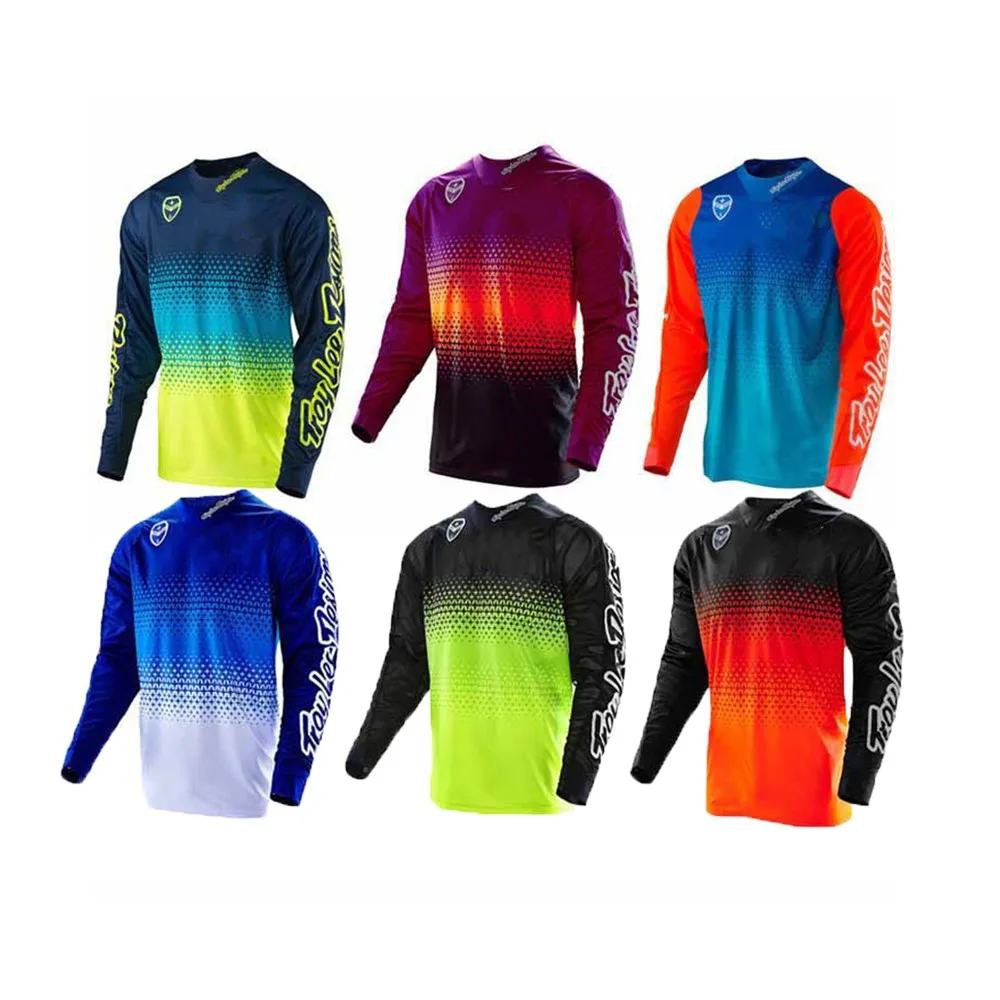 Customized brand name long sleeve UV protection bicycle racing sporty top elastic mesh professional cycling jersey
