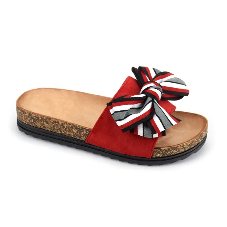 
Factory Multi Webbing Bow Slip on Sandal for Women Slide Sandals Bowknot Summer Slippers Ladies Shoes OEM Customized 