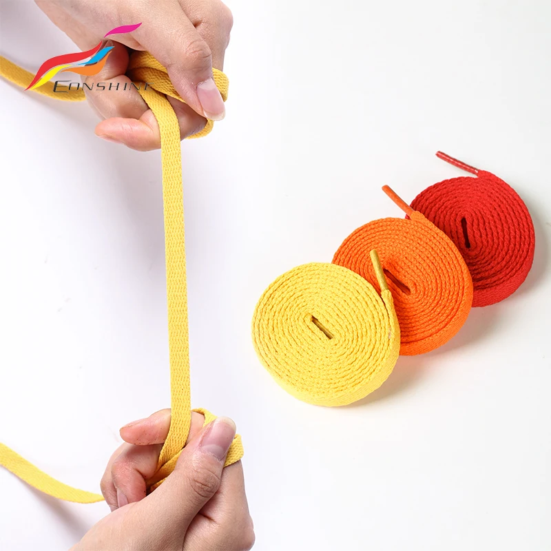 Wholesale Multi Colors Polyester Flat Rope 8mm thickened Shoelaces For Runner