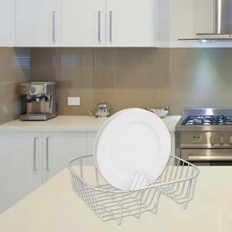 Kitchen Organizer Simple Wire Dish Dryer Drain Holder Cabinet Steel Chrome Wire Bowl Dish Drainer And Organizer