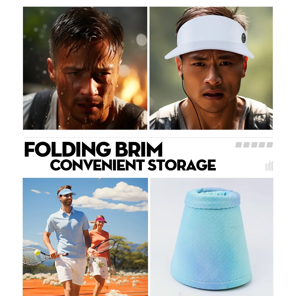 TU Private Label Workout Summer Athletic Yoga Headband Mesh Men Fishing Tie Dye Sun Visor Hat For Sport Cap Luxury Unisex Ladies