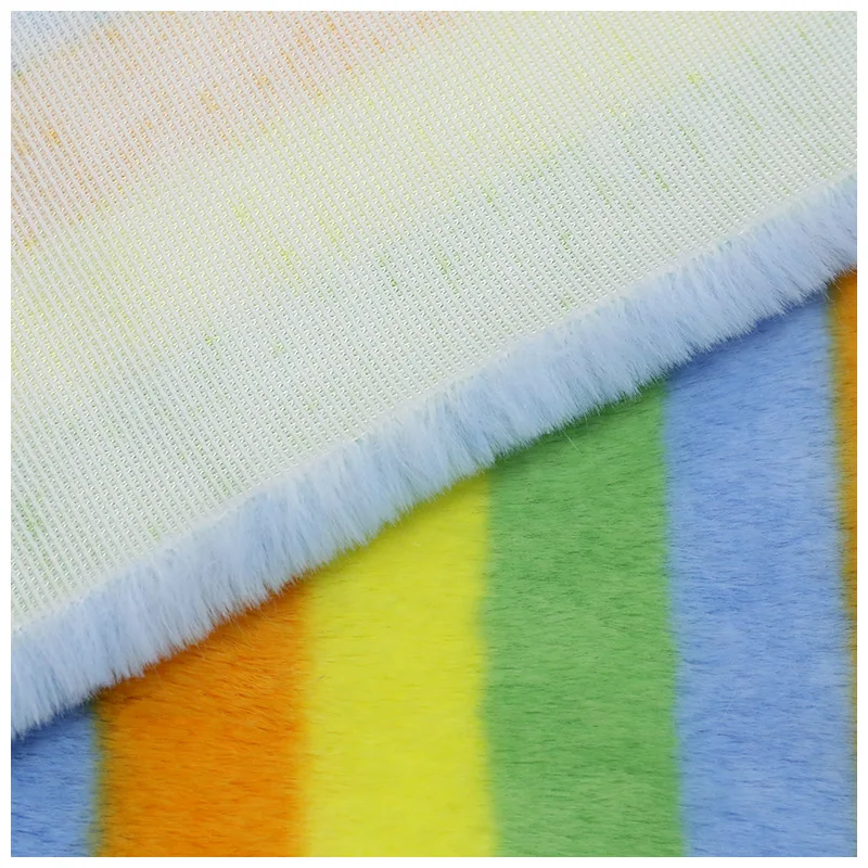 2021 Новый кроличий волос 100 полиэстер высокого качества цвет Радужная меховая ткань высокого качества оптовая цена