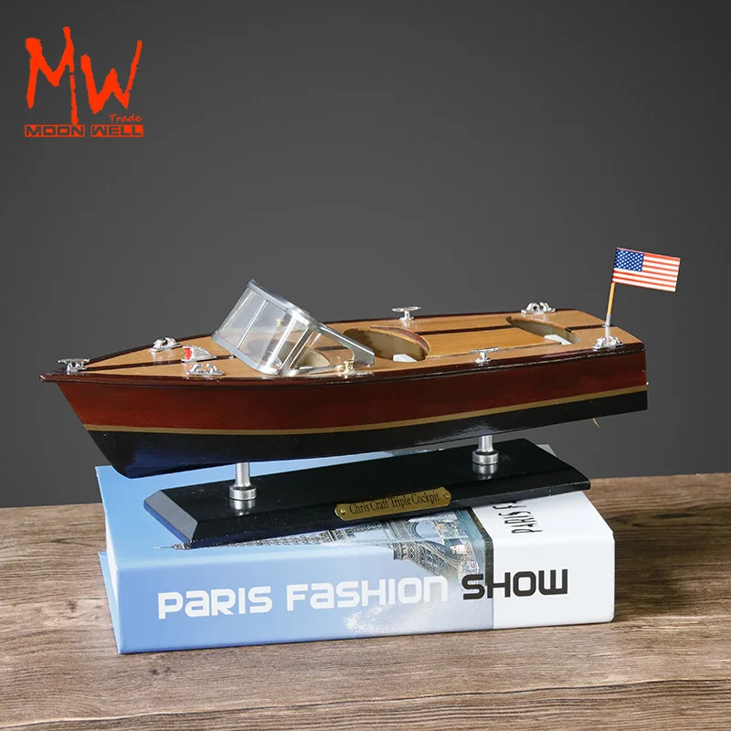 wooden chris craft Speed boat model Promotional gift maritime Decoration 14' italian riva aquarama yacht scale runaboat
