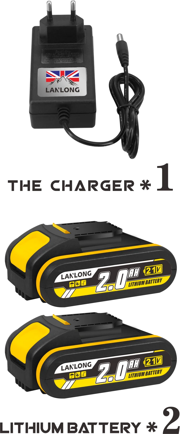 WORKSITE Brushless Power Drills Drill Machine Cordless Hammer Drill Driver 21V Battery