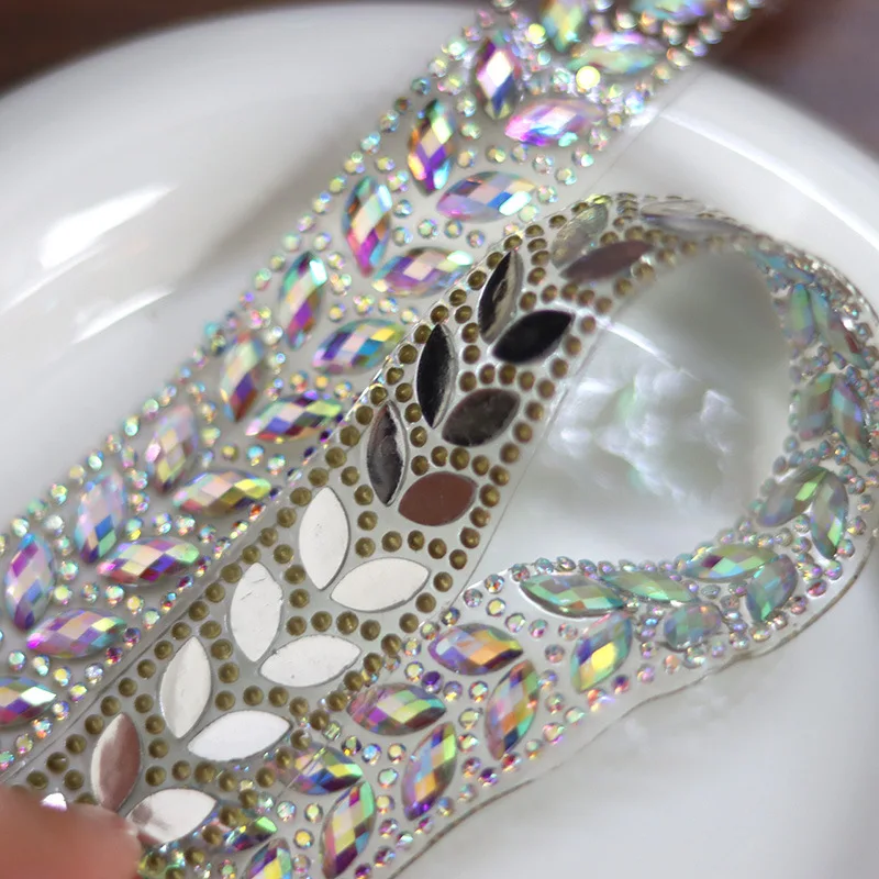 2024 Carnival Costume Jewelry Iron on Resin trimming Hotfix rhinestone chain for Carnival performance Clothing Accessories