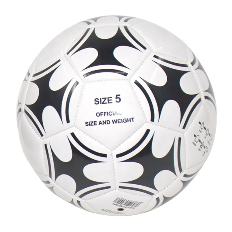 PVC white number 5 cheap soccer ball leather training football felt ball soccer ball