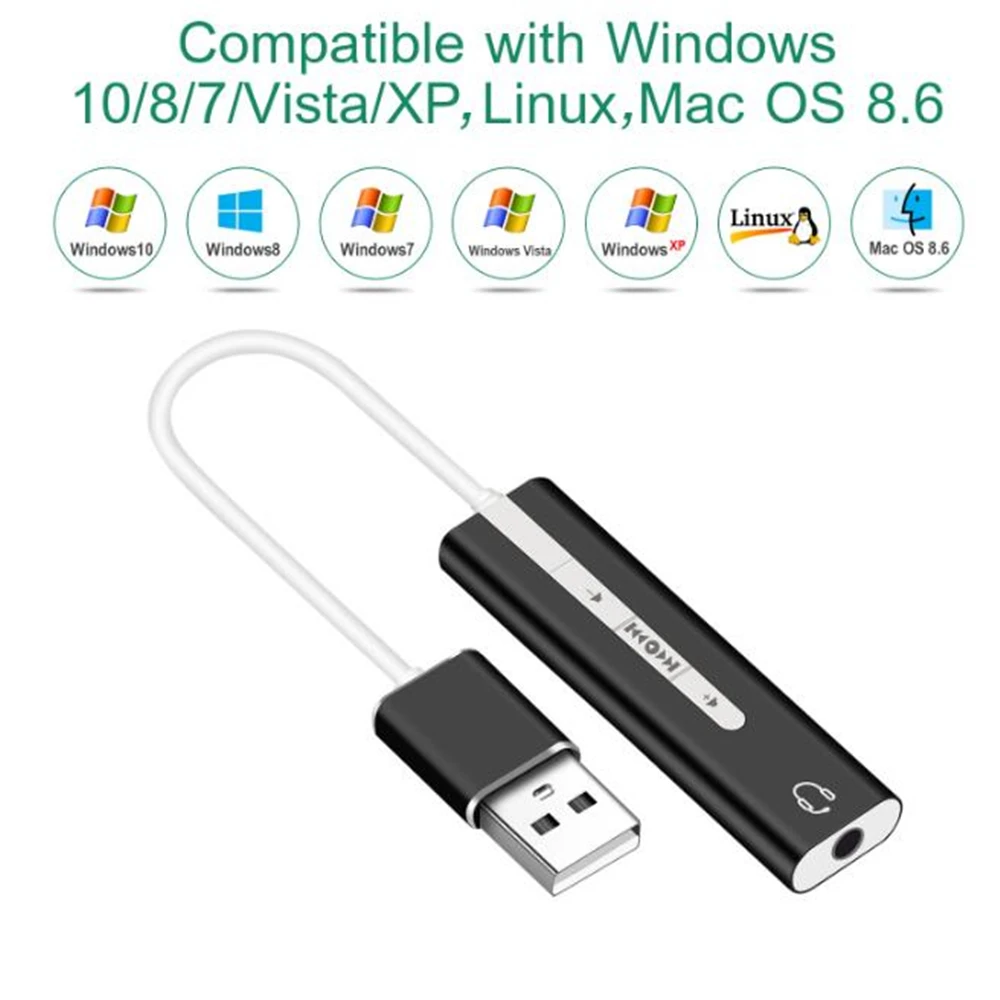 Лучший поставщик внешней звуковой карты 2 в 1 3 5 мм USB аудио интерфейс микрофон наушники адаптер для ПК