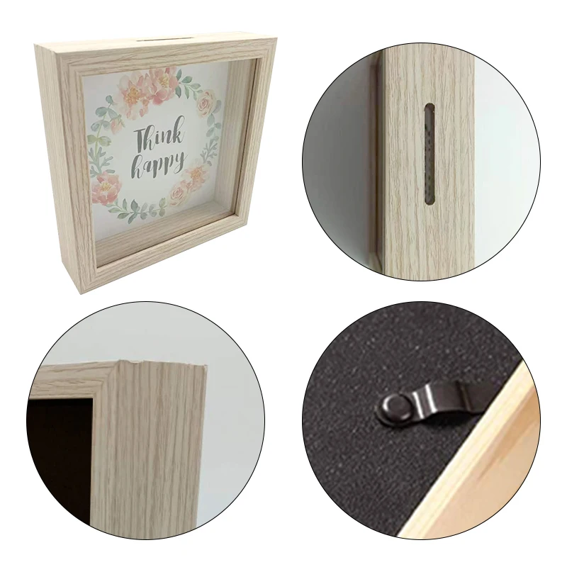 Factory Wholesale Piggy Bank MDF Wood Diy Shadow Box