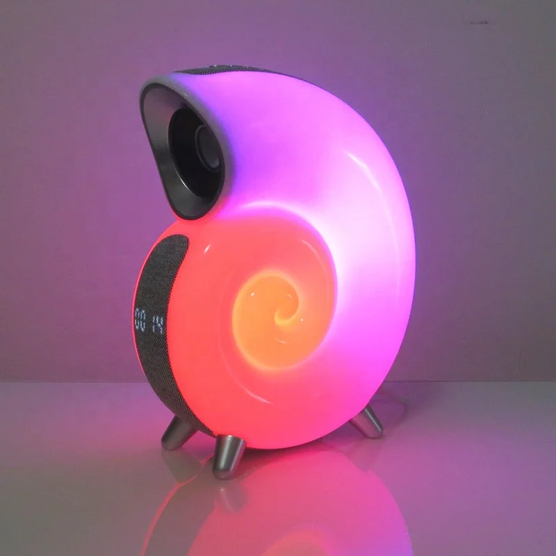 Lonvel 2024 App Control Conch Music Light Led Speaker Portable Rgb Light Wireless Speaker With Built-in Battery White Noise