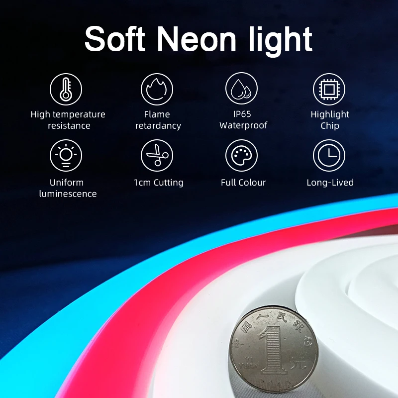 Divatla Wholesale Welding-Free PVC 8mm 6mm Cutting Led Neon Rope tv backlight Waterproof Silicone Neon Rope Light Strip