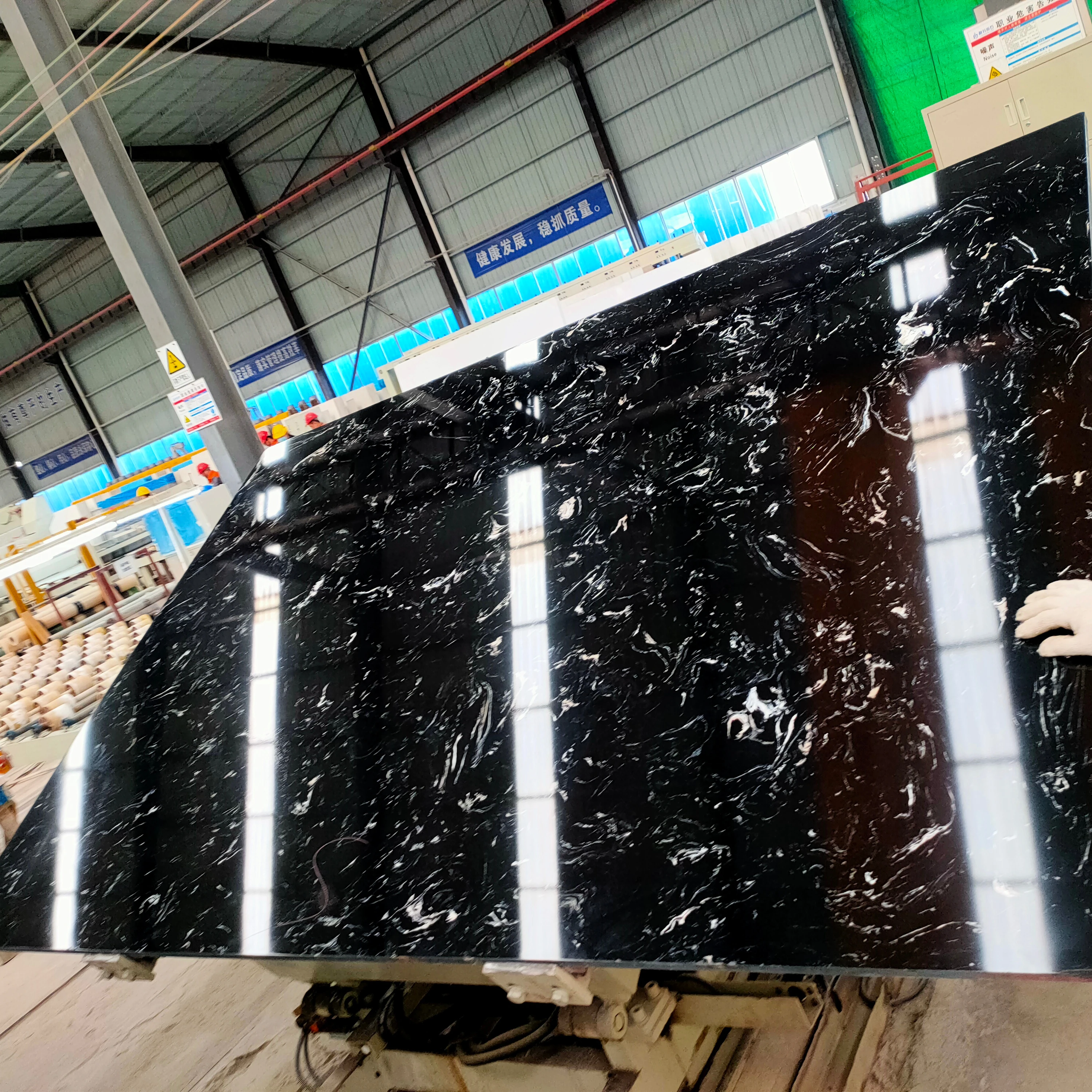 High quality shower wallboard countertop black artificial marble