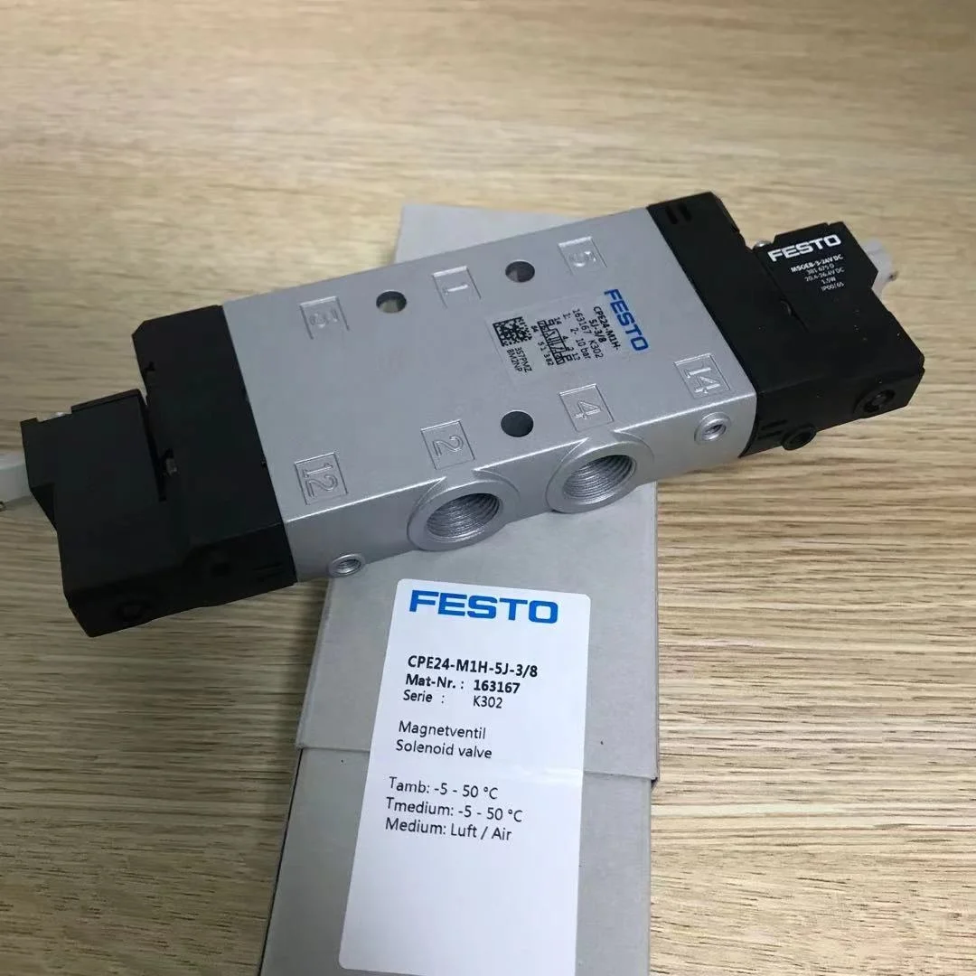 -Festo CPE24-M1H-5J-3/8 163167 Solenoid valve CPE24M1H-5J-3/8 163167 5 Way Valve