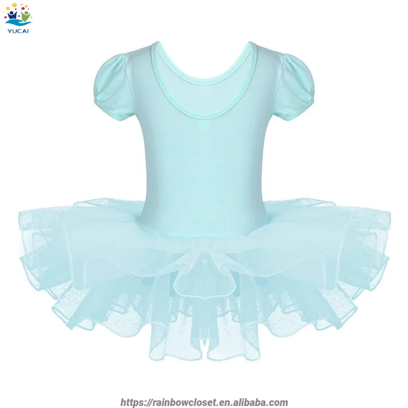 Hot sale kids professional ballet dress girls short sleeves Leotard danc stage ballet dress costume
