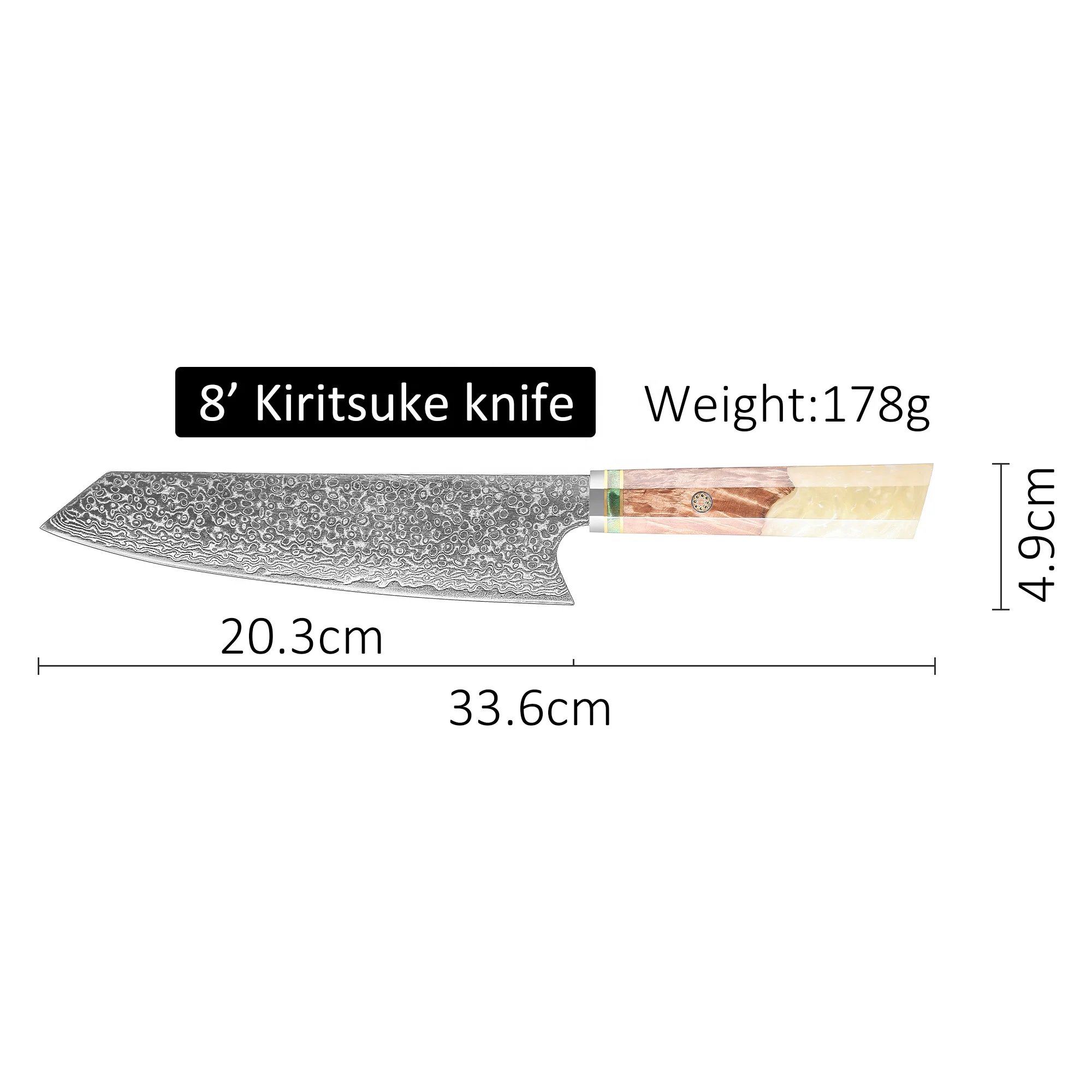 67 Layers Damascus VG10 steel Japanese Kitchen Kiritsuke Chef Knife For Home and Kitchen