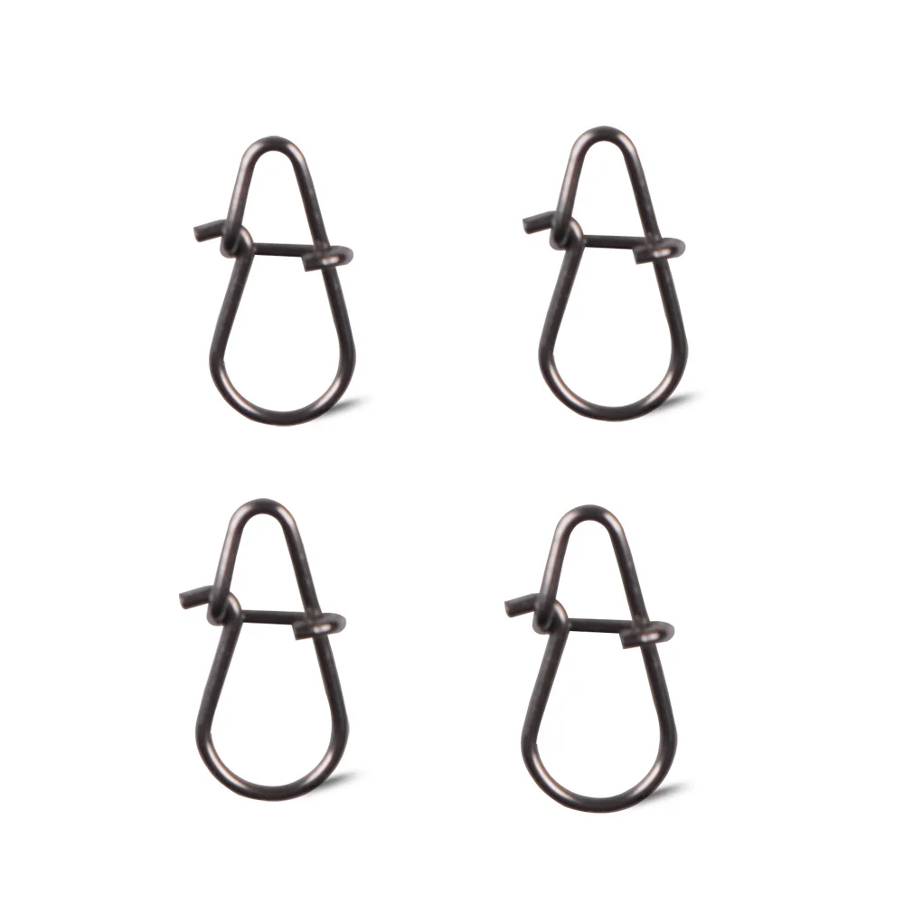 Stainless Steel FishHook Fishing Lure Fast Clip Lock Snap Swivel Solid Rings Bait Safety Snaps Fishing Hook Connector