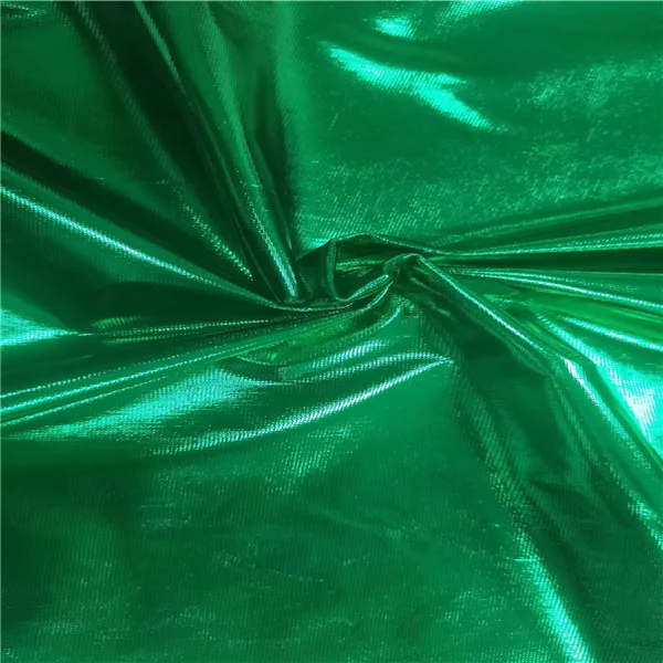 High Quality Wholesale knitting dty spandex shine full foil  fabric stage clothing made in China