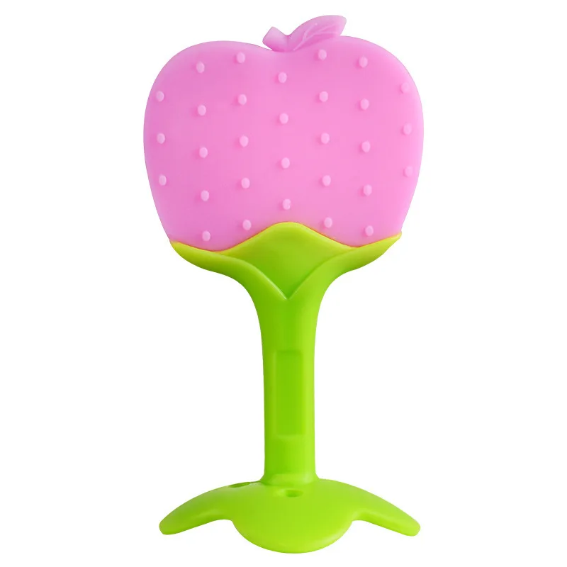 Unisex Wholesale Silicone Baby Teether Toy Soft Fruit-Design Toothbrush for Kids Baby Teething Toy