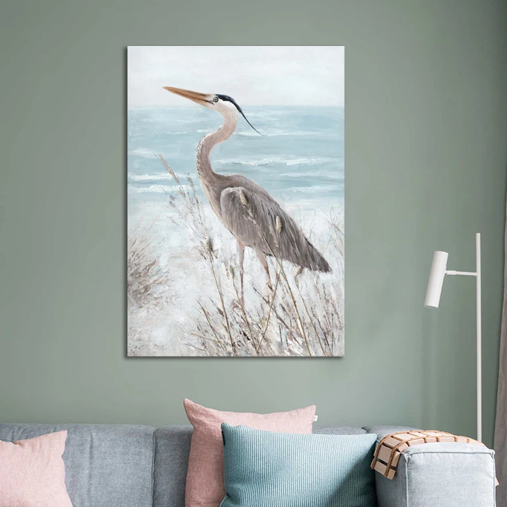 Artree decorative white painting bird 100% handmade sea art wall paintings on canvas pictures abstract oil painting bird